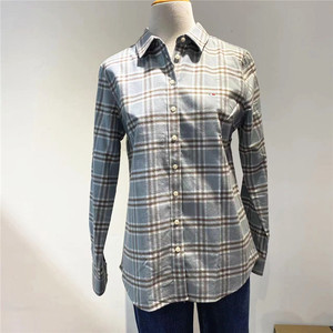 汤米世家 tommy shijia 春季新款宽松格子女士长袖衬衫