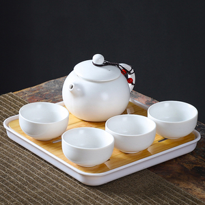 功夫茶具整套陶瓷泡茶壶茶盘简约茶台盖碗耐热玻璃小套装家用茶杯