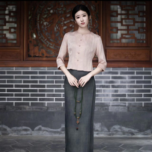 玉家人曼点傣族服装长袖复古中式中国风民族风女装
