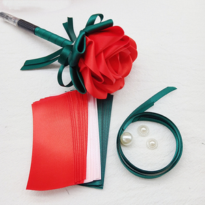 教师节礼物diy丝带玫瑰花笔材料包签到笔学生个性送老师创意手工