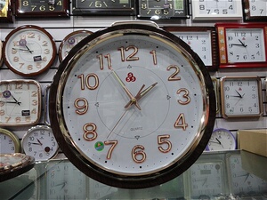 正品上海555三五牌简约挂钟15寸静音扫秒夜光客厅办公圆形石英钟