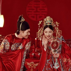 2022明朝中式婚纱照样片室内影楼婚纱摄影样片古装汉服中国风128