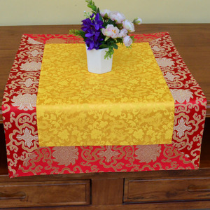 藏族供桌布佛台布家用居家佛堂装饰富贵花小金龙黄色长方形桌台布