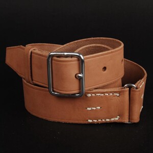 库存正品老货3521工厂产纯牛皮空降兵伞兵腰带牛皮皮带(有接环)