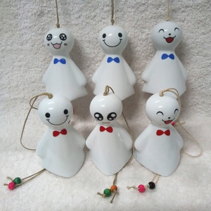 羽毛球工艺礼品 陶瓷羽毛球风铃晴天娃娃挂饰 大号fl02 单只