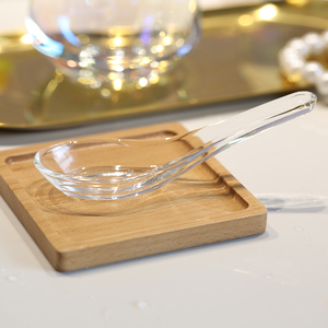 耐热玻璃勺子汤匙家用调羹中式汤勺饭勺透明水晶勺燕窝勺甜品勺子