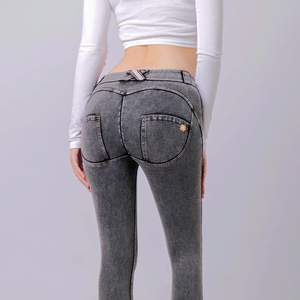 超低腰牛仔裤女性感紧身低腰