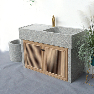 大理石石头洗衣池水槽台盆户外庭院整石阳台花岗岩家用石材洗手台