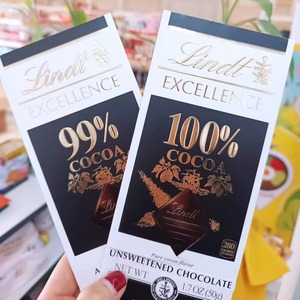 临期Lindt瑞士莲特醇法国进口排块装85%99%100%可可黑巧克力零食