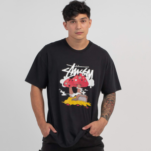 正品澳版stussy短袖蘑菇印花男女情侣宽松休闲潮牌斯图西半袖t恤