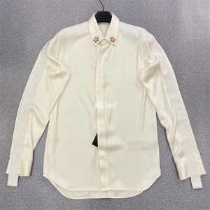 dior homme 2021秋冬款男士 白色徽标长袖衬衫cd21wts29