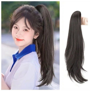夹子长卷发黑长头发新款自然长发甜美发夹仿真高马尾假发cos染色