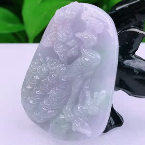 00白金汉宫65淘宝中矿翡翠 18k金孔雀开屏胸针吊坠镶嵌帝王绿玉石