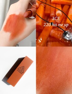 韩国3ce220#吃土南瓜色口红 哑光丝绒雾面