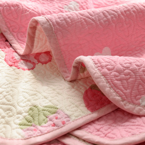 新下线花色 清新漂亮 纯棉绗缝厚实床垫 平整不易皱 双人床单