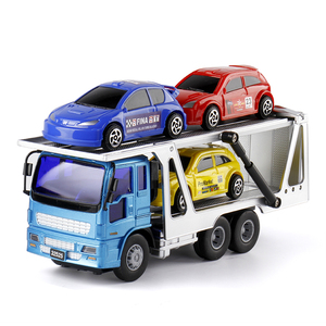 新款仿真双层平板汽车运输车大卡车儿童汽车玩具仿真半挂车模型