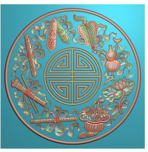 暗八仙精雕图