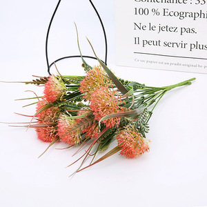 仿真毛球草假花绿植春草家居田园摆设花艺餐厅隔断插花婚庆球球