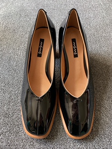 清仓玛莎玛索品牌方头粗跟时尚气质女单鞋瓢鞋