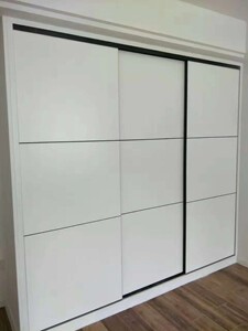 工厂直销烤漆环保全隐框半隐框实木多层板移门推拉衣柜门定制定做