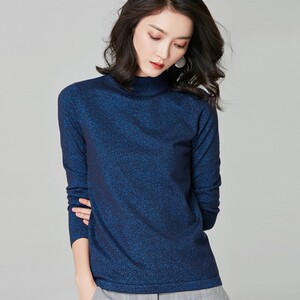 亮丝亮线亮闪闪金线带金丝高领毛衣女金银丝上衣针织打底衫闪光丝