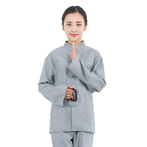 海青居士服女禅修服男佛教用品棉麻套装中莲花春夏秋款包邮