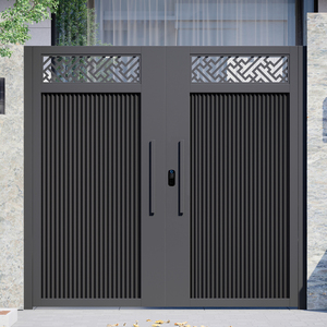 新中式铁艺庭院门铝合金别墅大门不锈钢花园电动单双开院子门定制