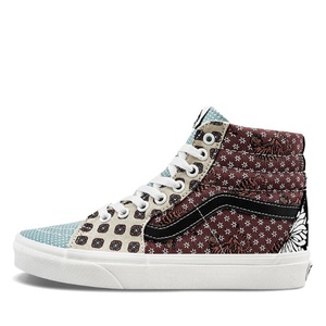 vans腰果花sk8-hi拼接鸳鸯棋盘格高帮男女帆布滑板鞋 vn0a4bv61io