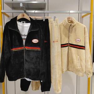 kodak柯达韩国代购21秋男女情侣立领字母宽松潮搭灯芯绒夹克外套