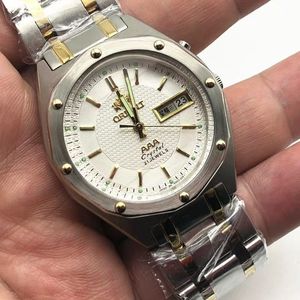 正品日本Orient东方双狮全自动机械表复古全钢手表时尚潮流男腕表