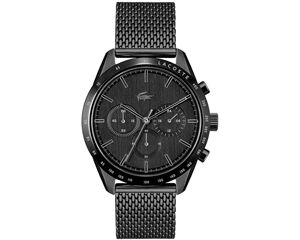 拉科斯特lacoste 波士顿男士网眼石英手表黑色pvd钢2011162  42mm