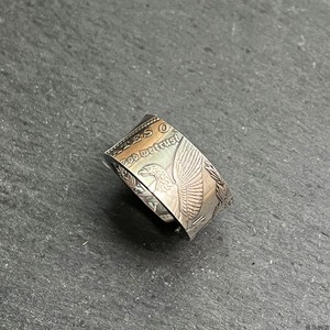 铁头的店 美国摩根银币改造款和平鸽戒指 全手工制作个性款指环