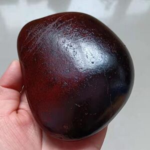 420克和田玉独籽红玉籽料 原石 红玉真皮枣红籽玉红沁籽料把件