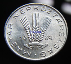 匈牙利 1989年 20菲勒 全新 硬币 y