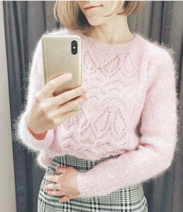 6378桑果 女士圆领套衫毛衣图解棒针编织翻译解中文纯文字说明解