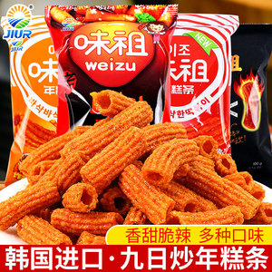 韩国进口零食味祖年糕条九日甜辣打糕条炒100g休闲小吃膨化食品