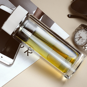 圣以诺双层玻璃杯 女士办公茶杯 过滤茶隔透明水杯小容量商务办