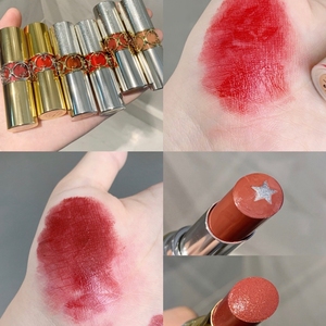现货ysl星星圆管夹心口红星钻银管唇膏02 07 12金管104 105 108