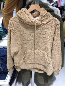 gap女装仿羊羔绒宽松套头连帽衫柔软保暖卫衣620503秋冬644835