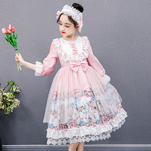 女童洋气洛丽塔连衣裙春秋装长袖中大童儿童萝莉公主裙lolita仙女