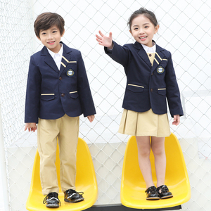 巴迪小虎2018春季西装礼服套装幼儿园园服校服三件套定制bd8c50