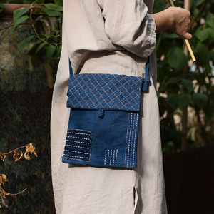 钟声刺子绣 孤品包包 单肩包 斜挎包 旅行便携收纳包 文艺布包