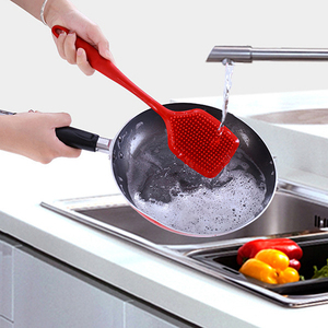 硅胶一体式锅刷洗锅厨房用刷锅神器长柄清洁刷不沾油易清洗不掉毛