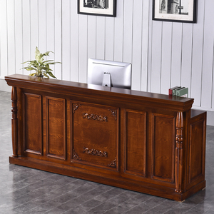 欧式复古收银台做旧雕花柜台理发店服装店美容院实木吧台桌大气