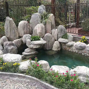 泰山石原石景观石头天然风景石吨位湖边驳岸石公园假山鱼池造景石