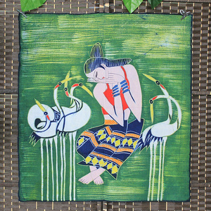 蜡染画清新田园云南民族特色工艺品布画客厅玄关装饰画墙面壁挂布