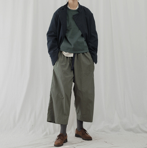 三良洋货 coudre 法式少年感立领普鲁士蓝军装风棉质工装夹克外套