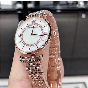 armani阿玛尼手表女满天星摩天轮时尚镶钻钢带防水石英表ar11320