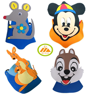 小老鼠头饰幼儿园表演道具儿童帽子松鼠袋鼠鼹鼠头套动物面具演出