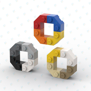 LEGO乐高 87620,2x2墙角砖 斜角砖 黑色红色黄色 米色 深米浅灰色